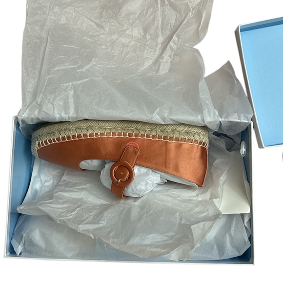 Jeffrey Campbell Ariele Mary Jane Espadrille in Pastel Orange Satin - Picture 5 of 7
